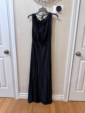 GMEITOEY Black Sleeveless Cowl Neck and Back Maxi Dress Size M